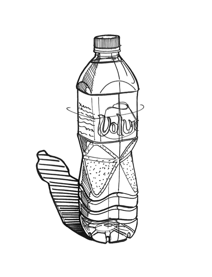visuel représentant un croquis d'un pack bouteille #branding