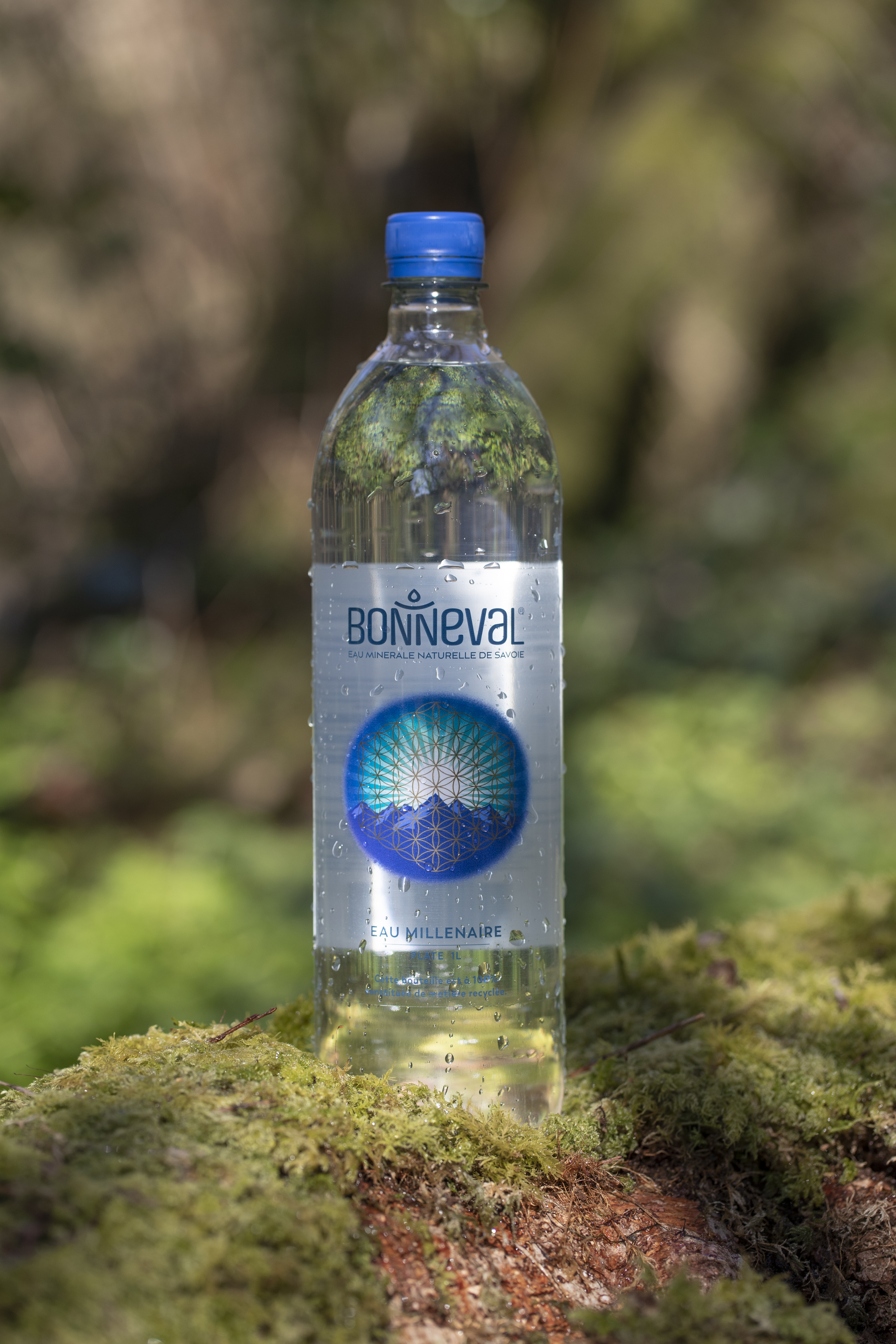 Bouteille d'eau Bonneval dans la forêt