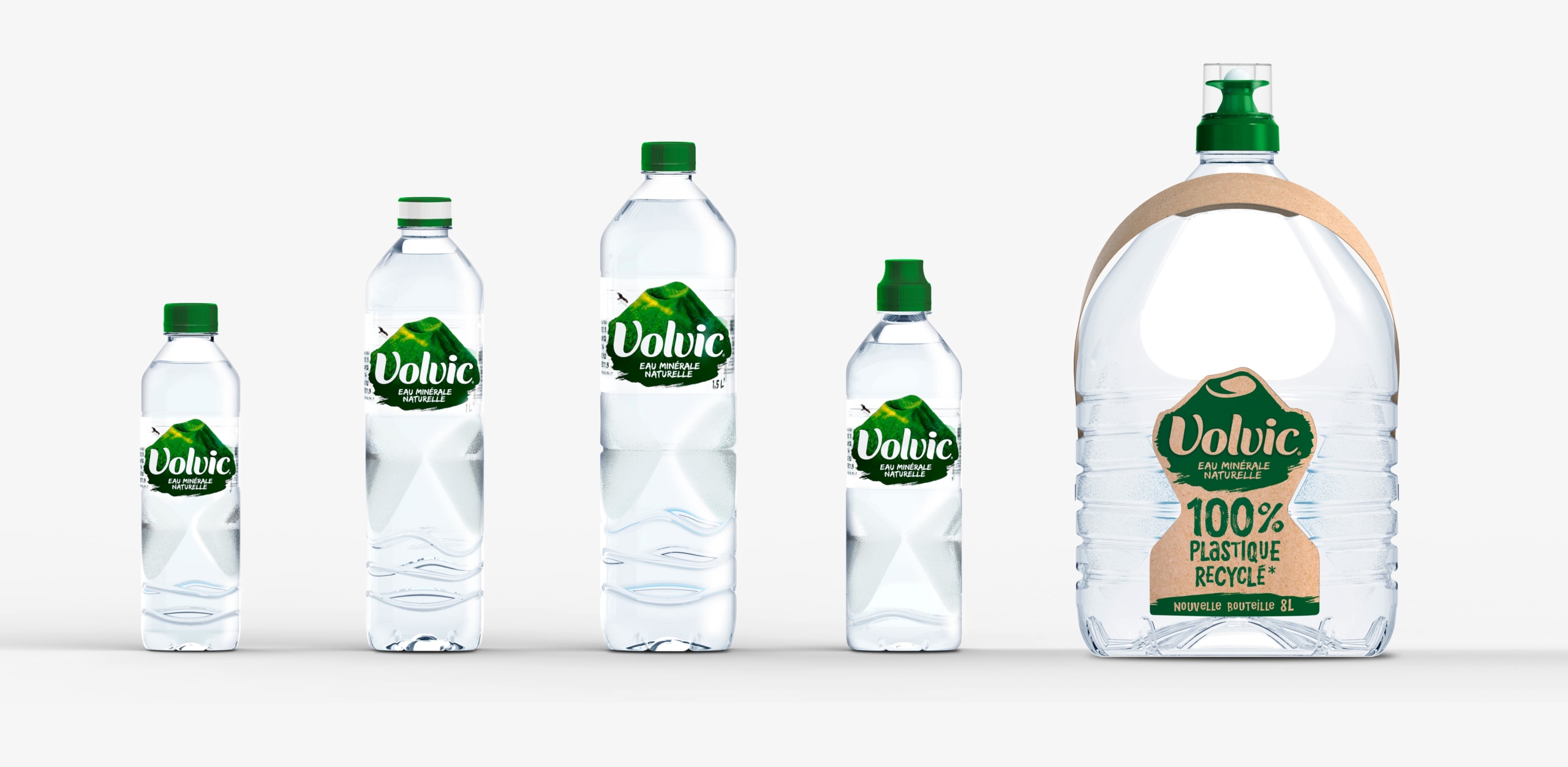 Différents packagings Volvic