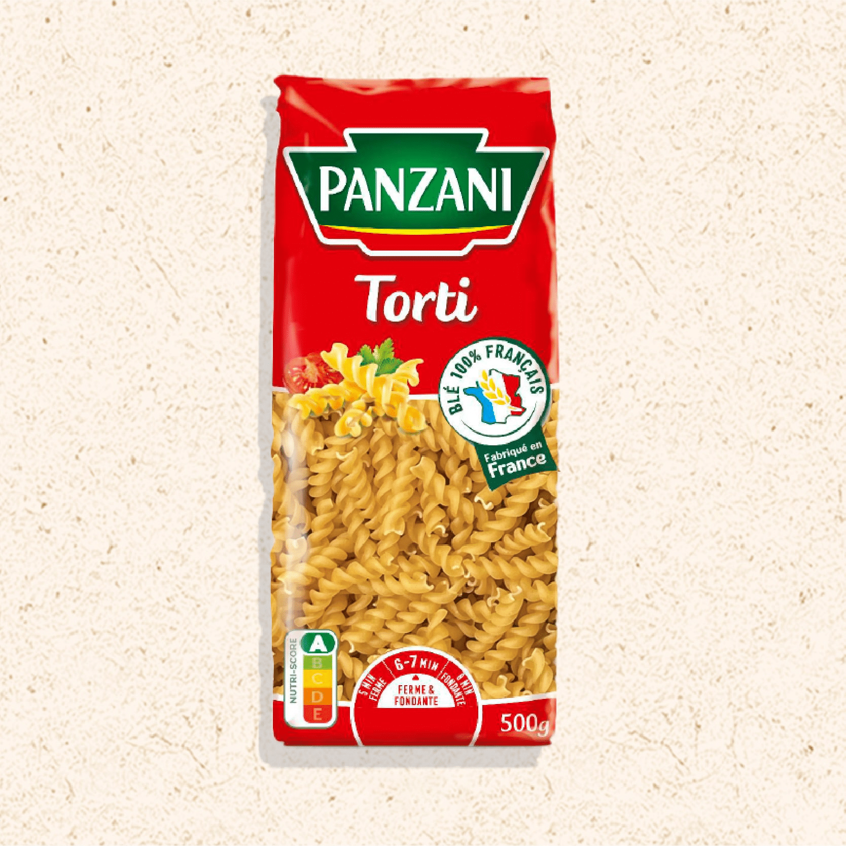 Previous Panzani Torti 500 g pack, before the redesign