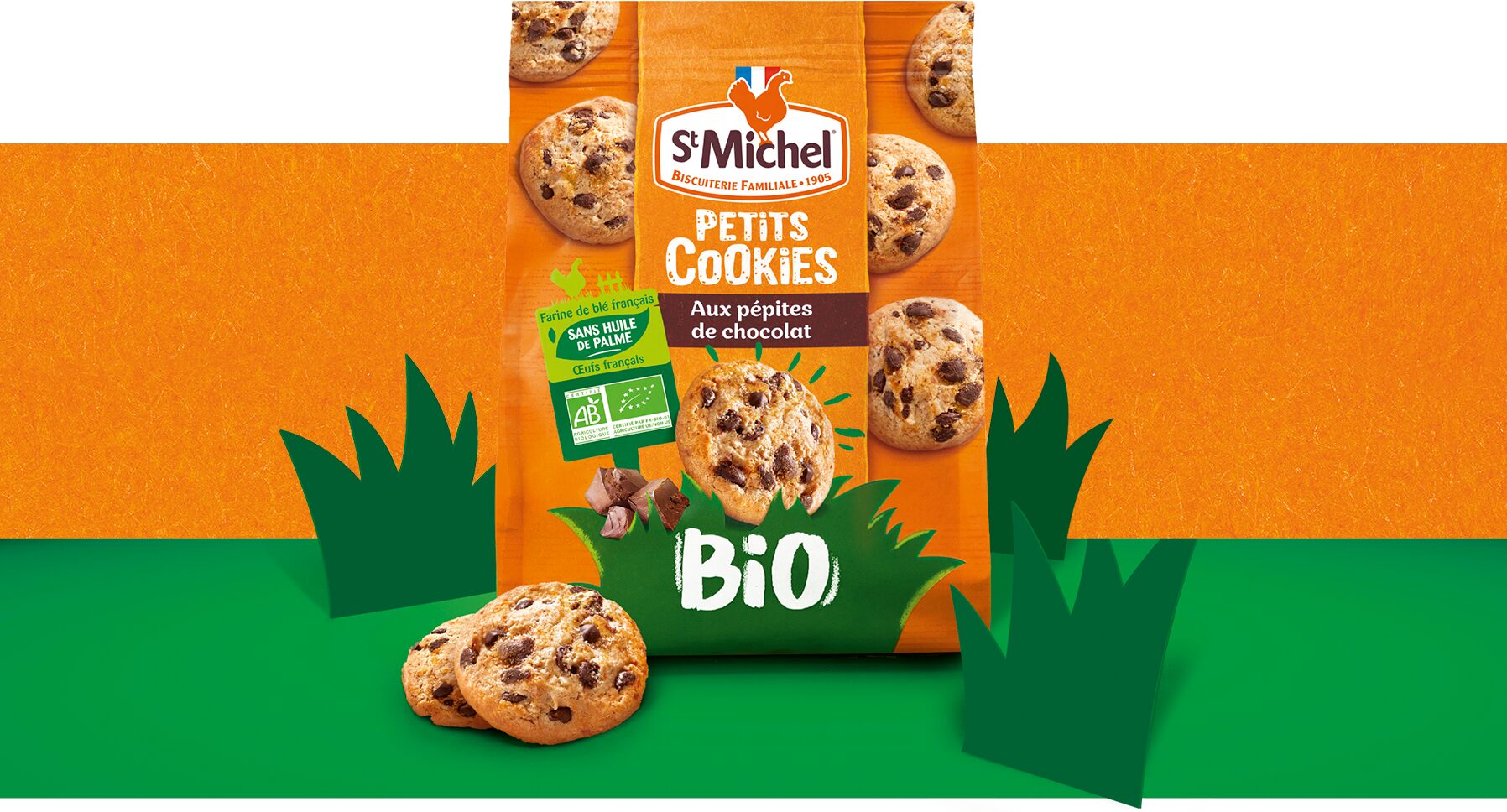 St Michel organic chocolate chip Petits Cookies bag